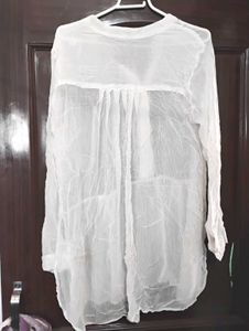 White Embroidered Tunic Top