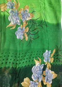 Triple Green Floral Saree With Blouse