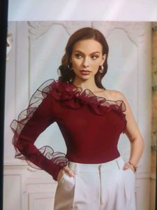 Stylish Maroon Top with Ruffles