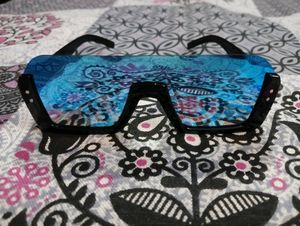 Blue Reflection Sunglasses With Black Frame