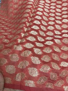 Elegant banarasi orange fabric