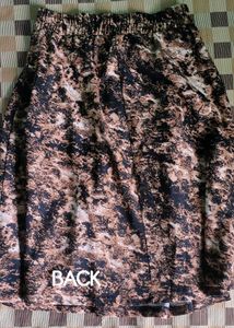 Elegant Black & Peach A-Line Printed Skirt