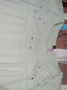 Elegant Green Embroidered Top