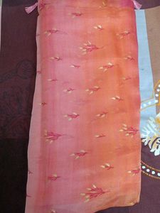 Pink &amp; Orange Ombre Saree