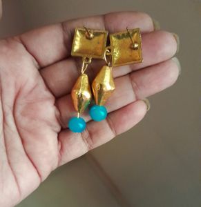 Golden Dholki Beads Set