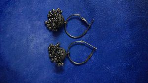 Hoop Jhumka Earrings (Oxidised)