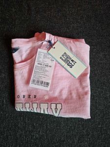 Mast & Harbour Pink Oversized Crop Top