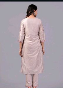 Premium Blush Pink Kurta Set With Lining