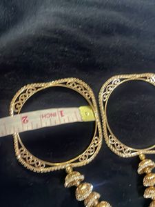 Gorgeous Gold Bangleswith Long Hangings
