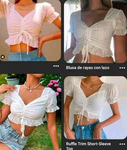 Pink Ruched Crop Top