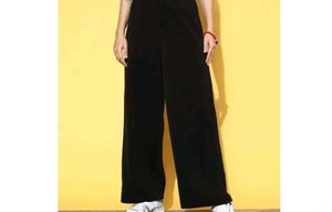 Elegant Black Wide Leg high waist Pants