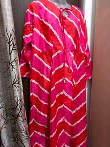 Red &amp; Pink Chevron Print Dress