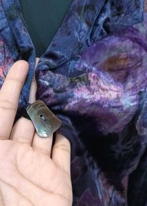 Purple Floral Velvet Coat