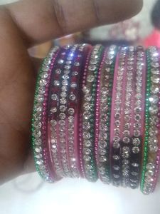 Diamond Fibre Bangles Set.
