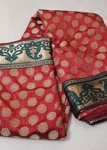 Elegant Rust Floral Saree