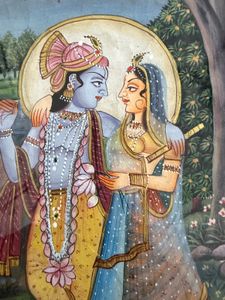 Krishna and Radha Framed Painting