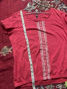 pink Embroidered Top