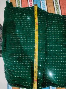 Bottle Green Sequence Kurta Set
