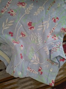 Blue Frock And Red Minie Print Top