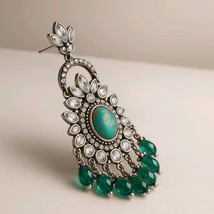 Green Kundan Earrings