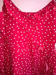 Heart Shaped Ruffled Mini Cami Dress