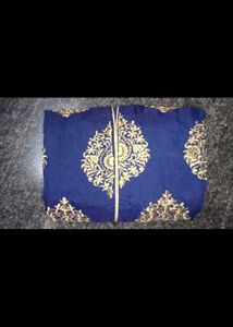 Royal Blue &amp; Gold Embroidered Kurti