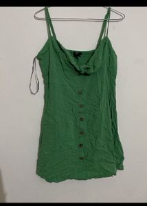 Green Button-Down Cami Dress