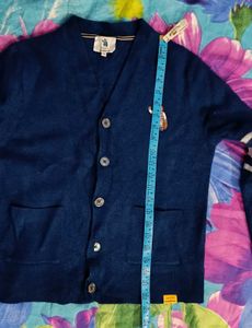 Korean Unisex Blue StripedCardigan Sweater.