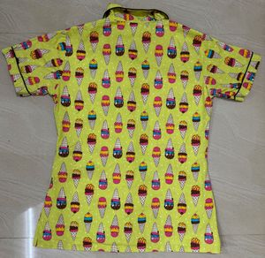 Yellow Pajama Set with Graphic Print