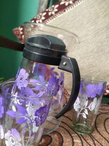 Lemon Set With Jug And 6 Glasses.