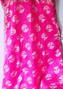 Pink Colour A Line Kurti Silk Blend Size XL