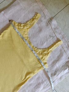 Yellow Lace Trim Tank Top