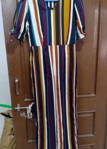 Striped Midi Jumpsuit
