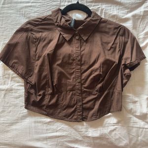 H&M Corset Style Crop Shirt
