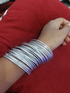 Silver Colour Metal Bangles