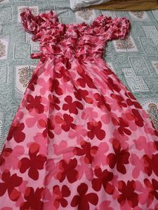 Floral Print Off Shoulder Dress
