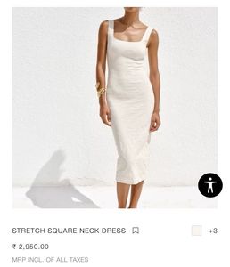 Zara White Bodycon Dress - Textured Fabric