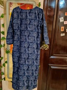 Women&#39;s Indigo Blue Printed Kurta