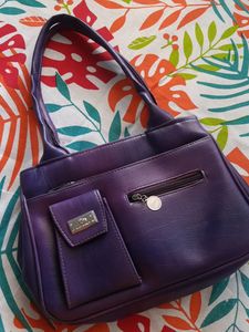 Leather Handbag (Purple Colour)