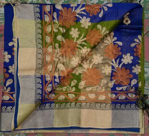 Women Stylish Blue Saree With Blouse