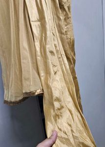 Cream Anarkali With Maroon Bodice