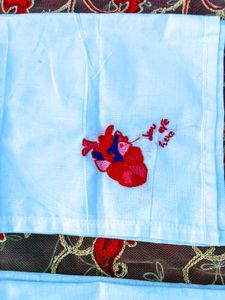 Romantic Detailed Heart Embroidered Handkerchief