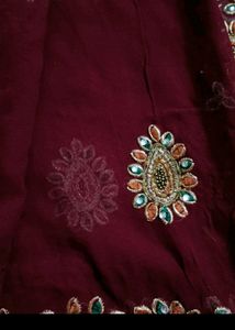 Dark Brown/Mehroom Colour Saree