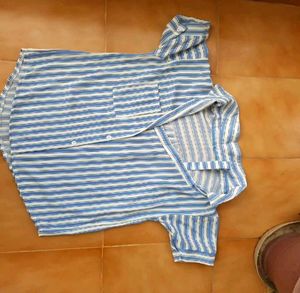 Very Stylish Striped Cold Shoulder Top