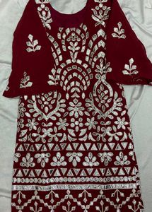 Red Gotta Patti gharara suit