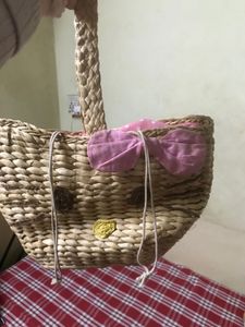 Hello Kitty Straw Tote Bag