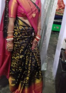 Elegant Woven Saree with backless blouse