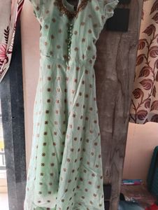 Gold Embroidered Net Dupatta