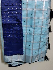 New linen Saree With Blouse