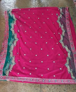 Pink Embellished Saree